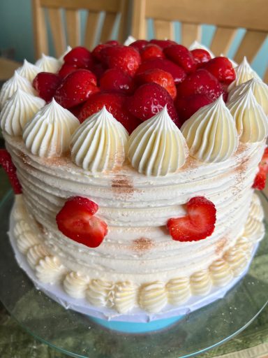 Vanilla Strawberry Cake