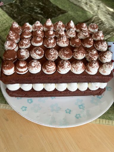 Chocolate Cake with Mascarpone whipped cream